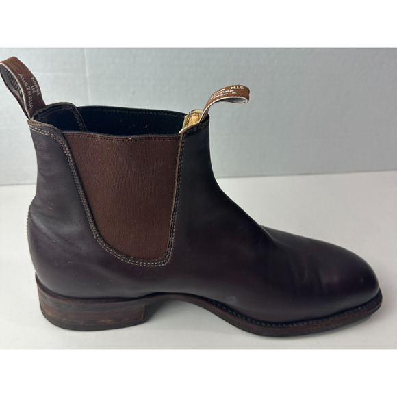 *Flawed R.M. Williams Craftsman Boots Men’s 9.5 F Brown Leather Chelsea Pull-On - Picture 14 of 16